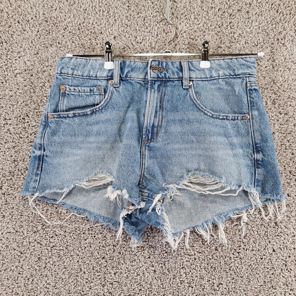Garage Shorts Juniors‎ 7 (W31) Light Wash Festival Denim Cut Off Distressed Boho